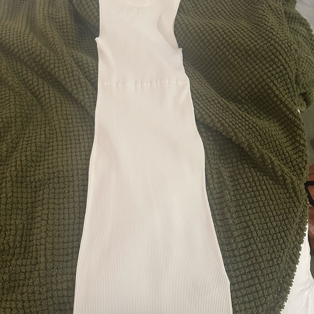 Banana Republic White Ribbed Dress